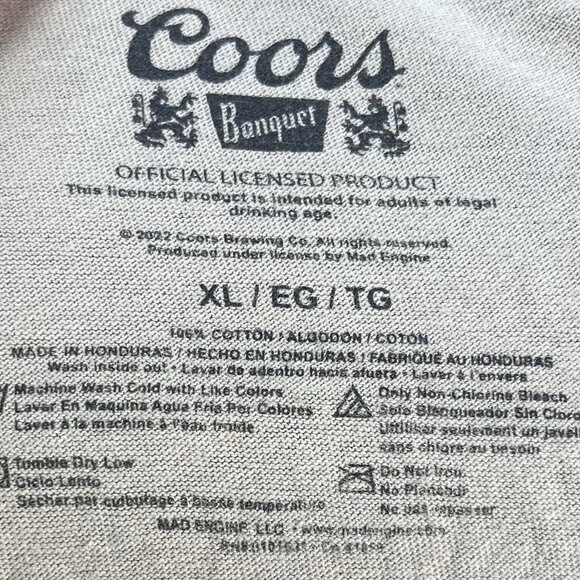 Coors Banquet Beer T-Shirt Men’s XL – Golden Colorado Logo Graphic Tee 100% Cott - Picture 2 of 4